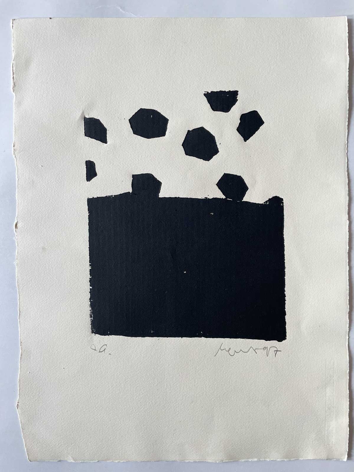 Aus einer Form woodcut by Florian Mehnert