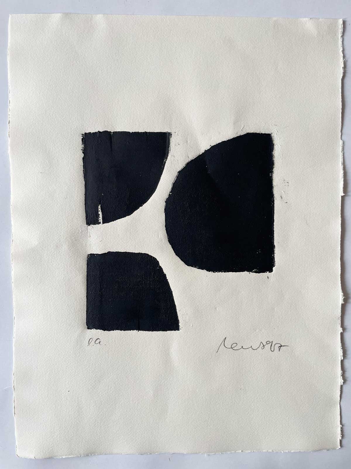Florian Mehnert, Aus einer Form, woodcut, 1997