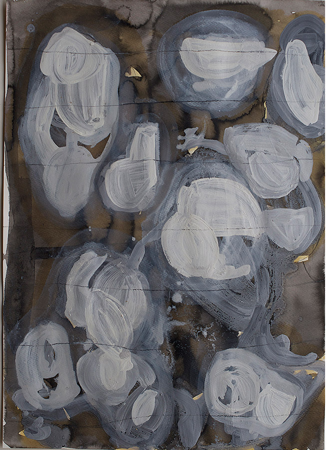 Florian Mehnert, Blätterschatten Moving, mixed media on paper