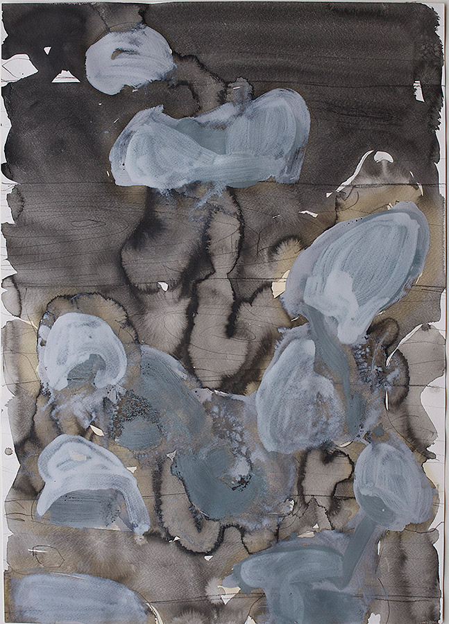 Florian Mehnert, Blätterschatten Moving, mixed media on paper