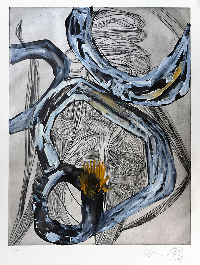 Overpainted Etching