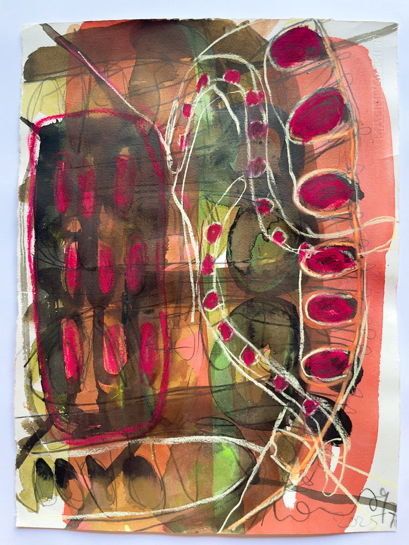Florian Mehnert, Untitled, mixed media on handmade paper