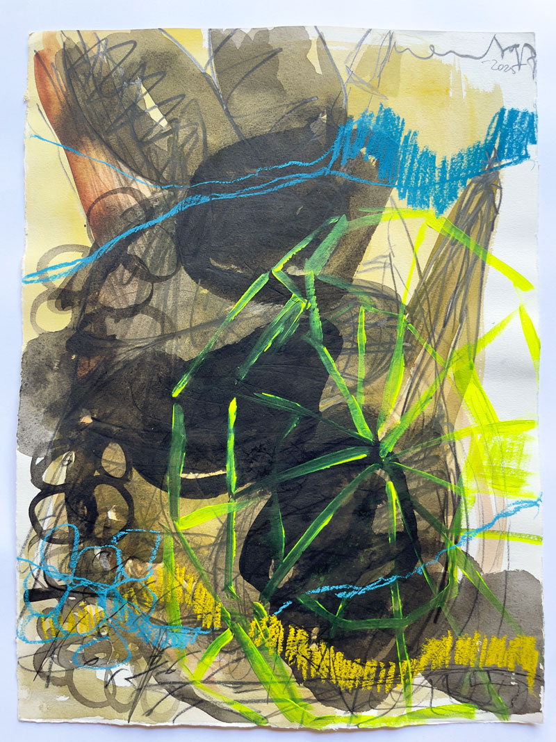 Florian Mehnert, Untitled, mixed media on handmade paper