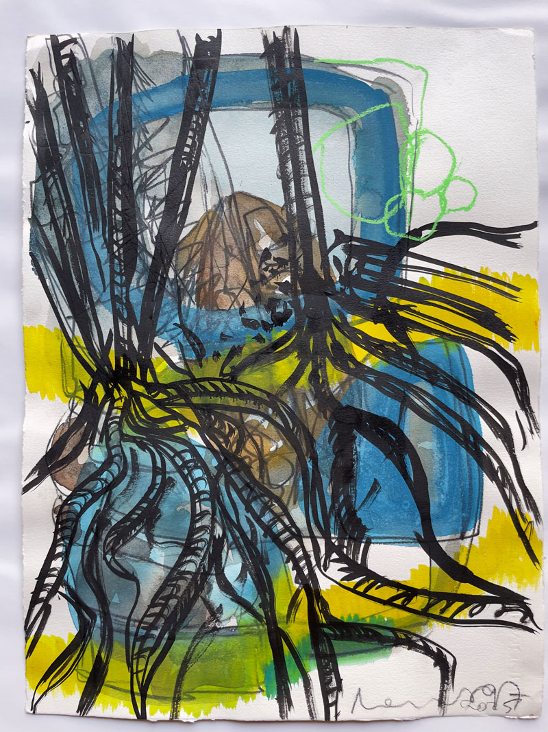 Florian Mehnert, Untitled, mixed media on handmade paper