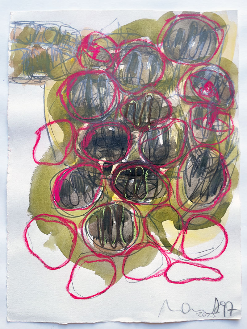 Florian Mehnert, Untitled, mixed media on handmade paper