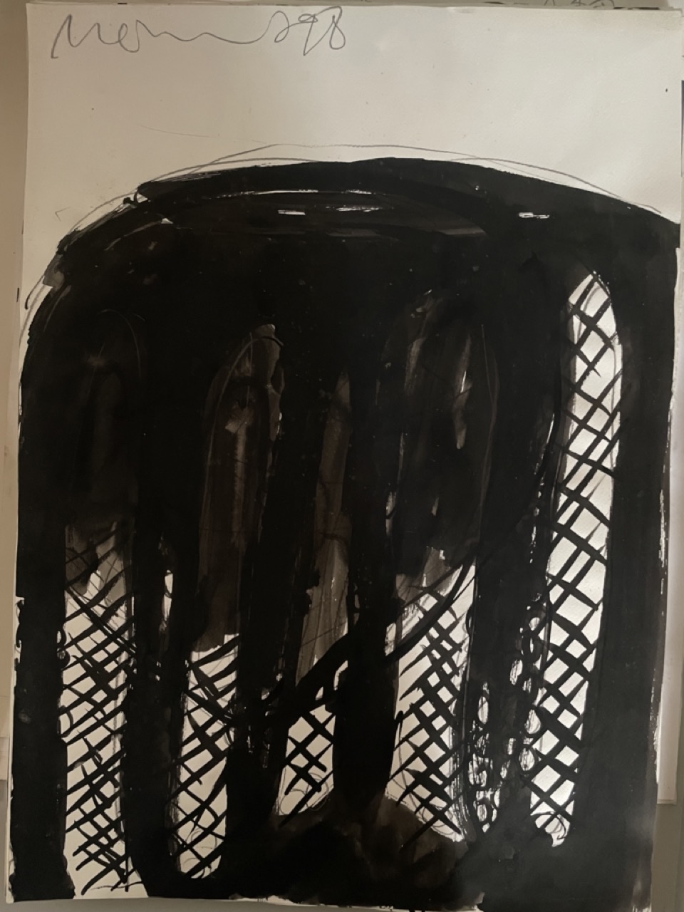 Florian Mehnert, Untitled, 1998, ink and graphite on paper