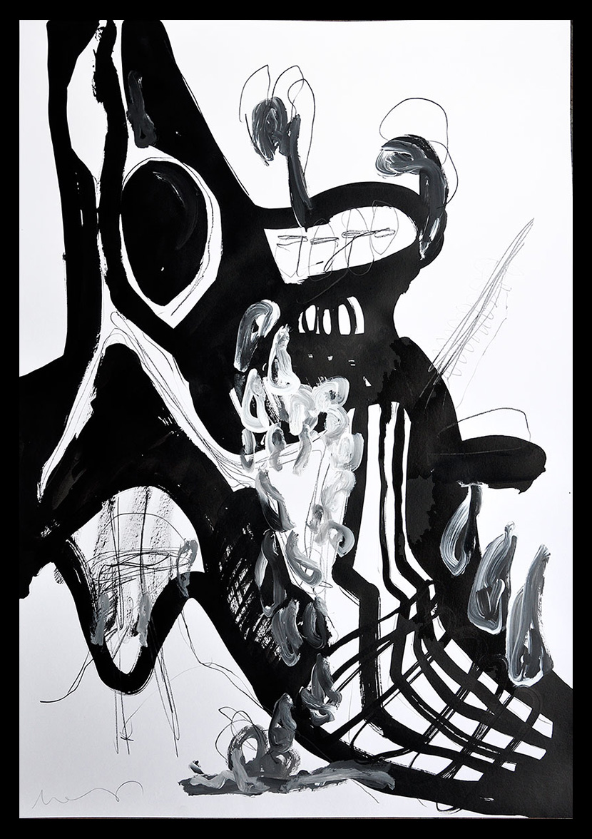 Florian Mehnert, Untitled, 2019, graphite, ink and acrylic on paper