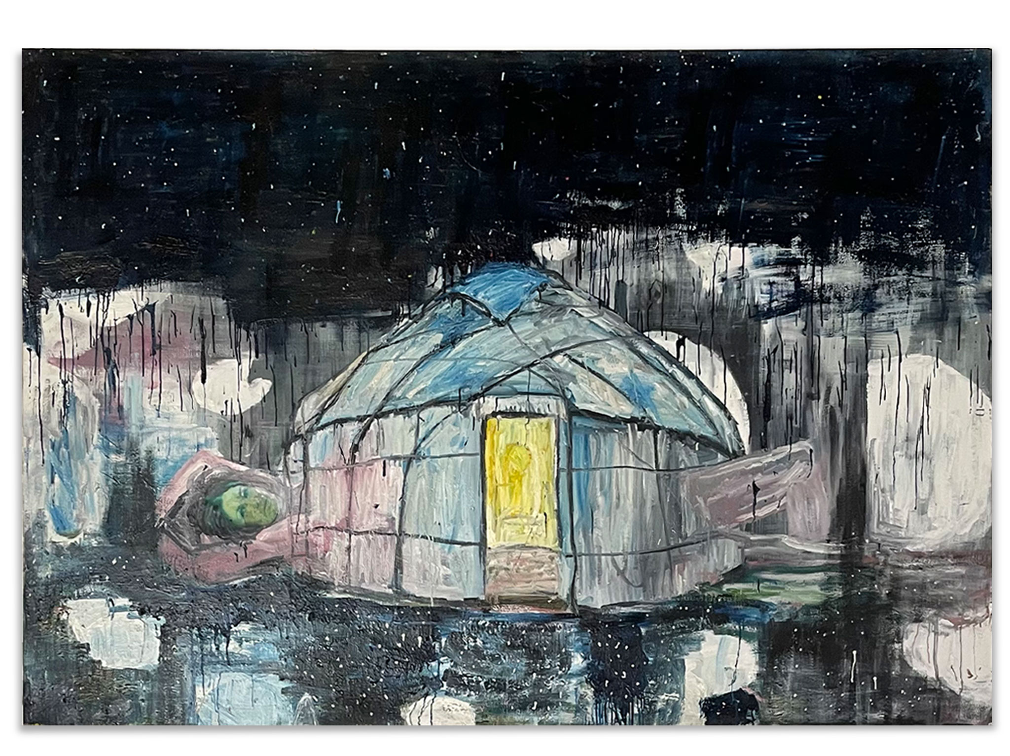 Dream Jurte, Oil on canvas, 220 x 165 cm, 2016.